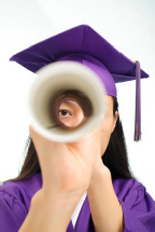 Girl with graduation cap